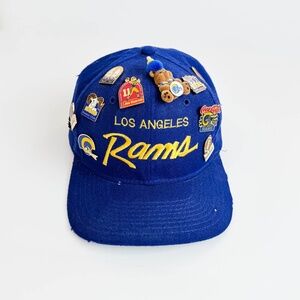 Super Rare True Vintage 80's Los Angeles Rams Football NFL Hat With Pins
